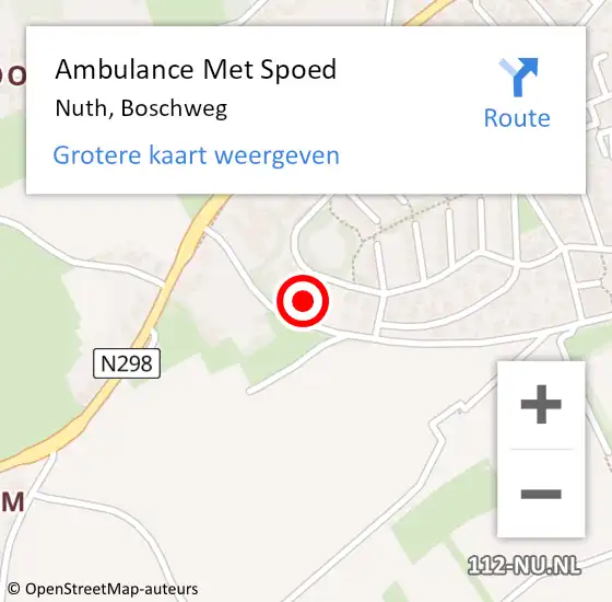 Locatie op kaart van de 112 melding: Ambulance Met Spoed Naar Nuth, Boschweg op 9 oktober 2013 20:27