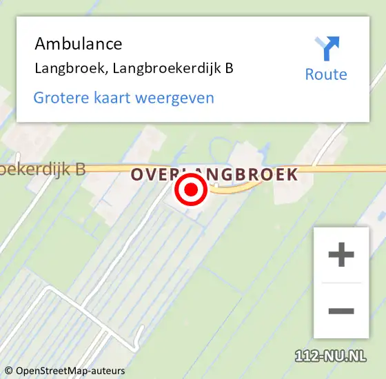 Locatie op kaart van de 112 melding: Ambulance Langbroek, Langbroekerdijk B op 6 september 2022 15:52