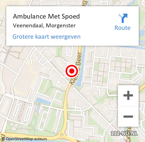 Locatie op kaart van de 112 melding: Ambulance Met Spoed Naar Veenendaal, Morgenster op 6 september 2022 15:54