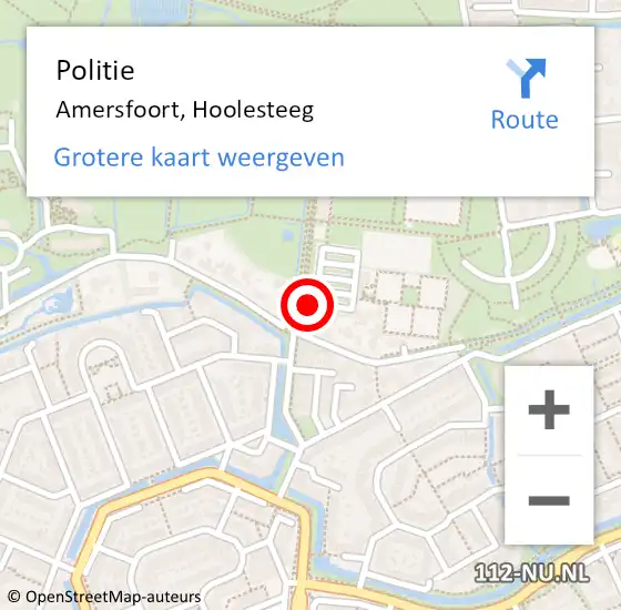 Locatie op kaart van de 112 melding: Politie Amersfoort, Hoolesteeg op 6 september 2022 16:06