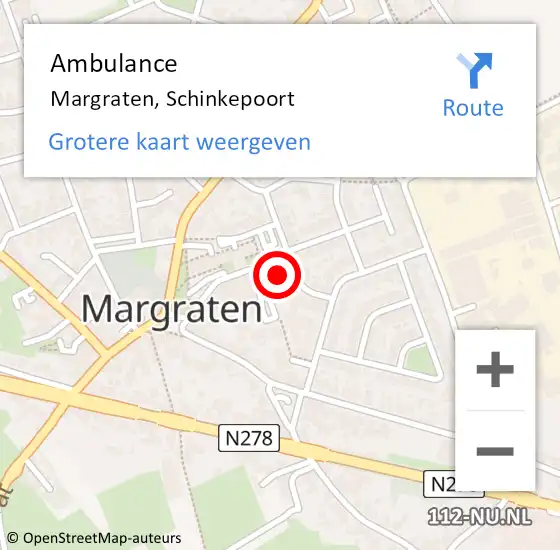 Locatie op kaart van de 112 melding: Ambulance Margraten, Schinkepoort op 28 juli 2014 16:20