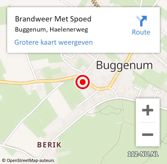 Locatie op kaart van de 112 melding: Brandweer Met Spoed Naar Buggenum, Haelenerweg op 6 september 2022 16:24