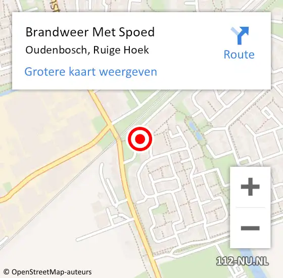 Locatie op kaart van de 112 melding: Brandweer Met Spoed Naar Oudenbosch, Ruige Hoek op 28 juli 2014 16:21