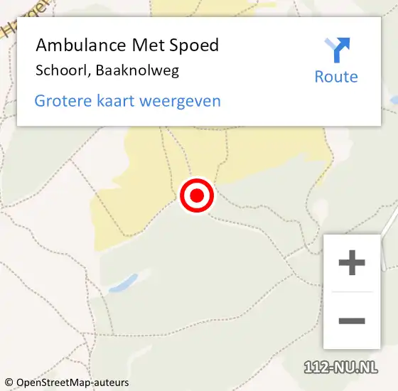 Locatie op kaart van de 112 melding: Ambulance Met Spoed Naar Schoorl, Baaknolweg op 6 september 2022 17:10