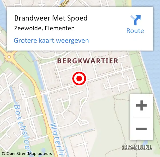 Locatie op kaart van de 112 melding: Brandweer Met Spoed Naar Zeewolde, Elementen op 6 september 2022 17:24