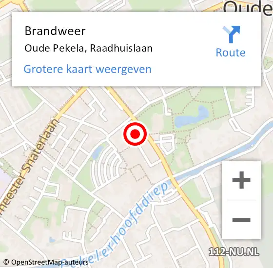 Locatie op kaart van de 112 melding: Brandweer Oude Pekela, Raadhuislaan op 6 september 2022 17:25