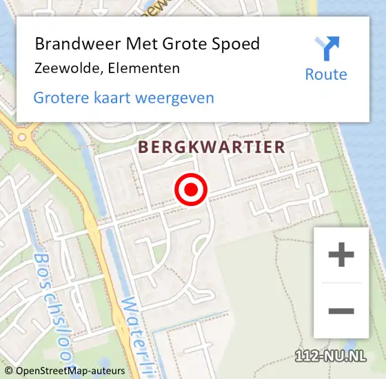 Locatie op kaart van de 112 melding: Brandweer Met Grote Spoed Naar Zeewolde, Elementen op 6 september 2022 17:28