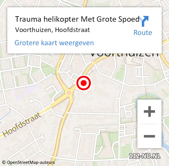 Locatie op kaart van de 112 melding: Trauma helikopter Met Grote Spoed Naar Voorthuizen, Hoofdstraat op 6 september 2022 17:33