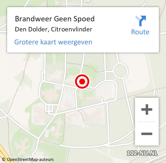 Locatie op kaart van de 112 melding: Brandweer Geen Spoed Naar Den Dolder, Citroenvlinder op 6 september 2022 17:41