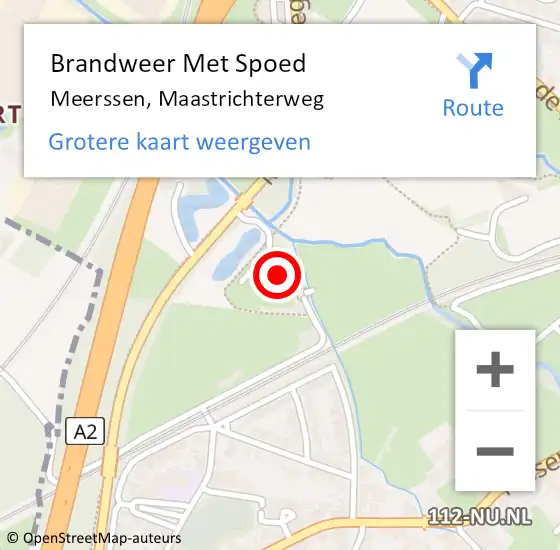 Locatie op kaart van de 112 melding: Brandweer Met Spoed Naar Meerssen, Maastrichterweg op 6 september 2022 17:53