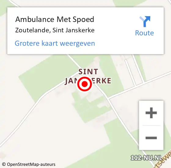 Locatie op kaart van de 112 melding: Ambulance Met Spoed Naar Zoutelande, Sint Janskerke op 28 juli 2014 16:26