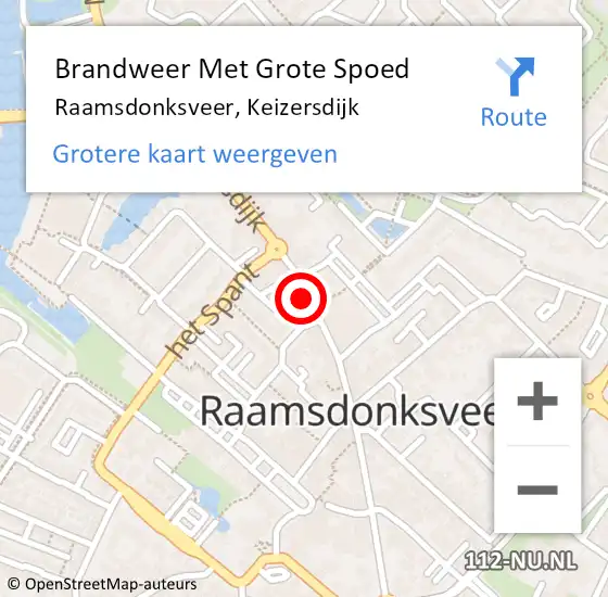 Locatie op kaart van de 112 melding: Brandweer Met Grote Spoed Naar Raamsdonksveer, Keizersdijk op 6 september 2022 18:30