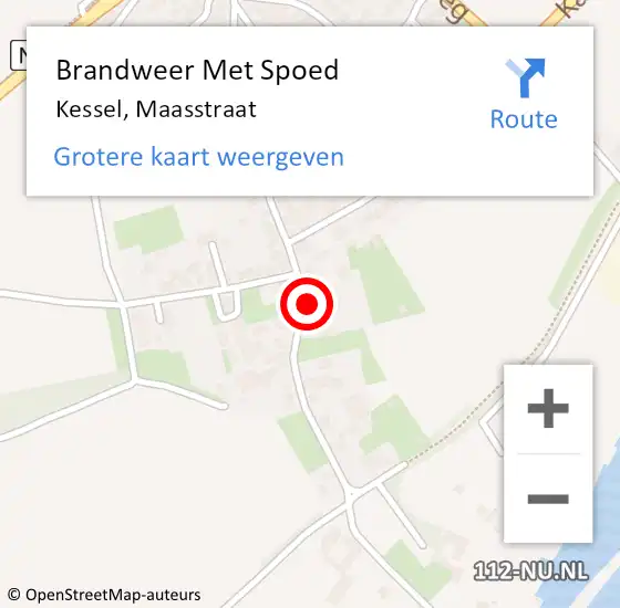 Locatie op kaart van de 112 melding: Brandweer Met Spoed Naar Kessel, Maasstraat op 6 september 2022 19:13