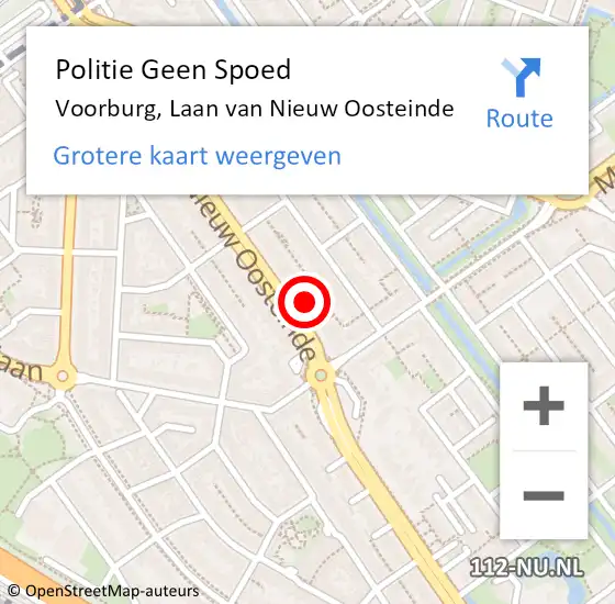 Locatie op kaart van de 112 melding: Politie Geen Spoed Naar Voorburg, Laan van Nieuw Oosteinde op 6 september 2022 19:14