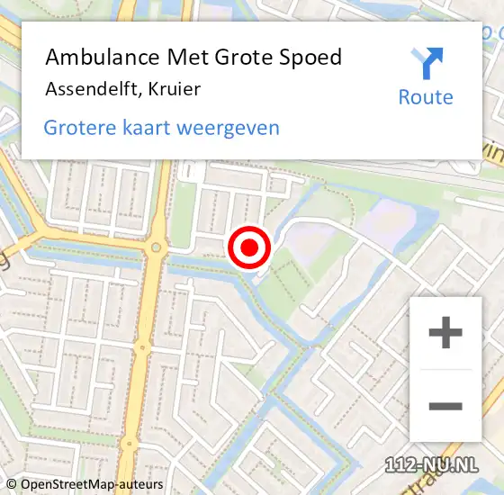 Locatie op kaart van de 112 melding: Ambulance Met Grote Spoed Naar Assendelft, Kruier op 6 september 2022 19:42