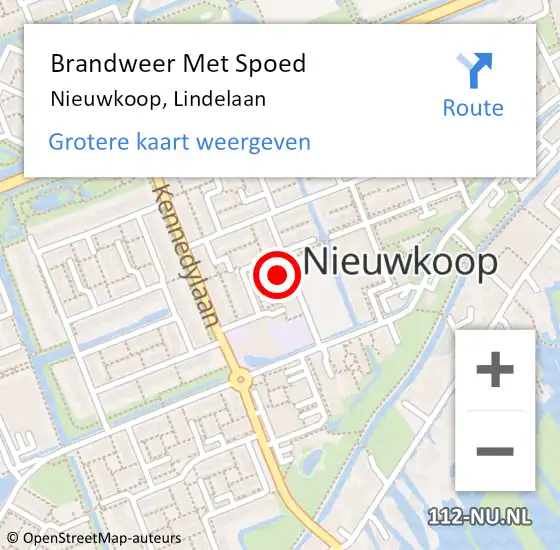 Locatie op kaart van de 112 melding: Brandweer Met Spoed Naar Nieuwkoop, Lindelaan op 6 september 2022 19:58