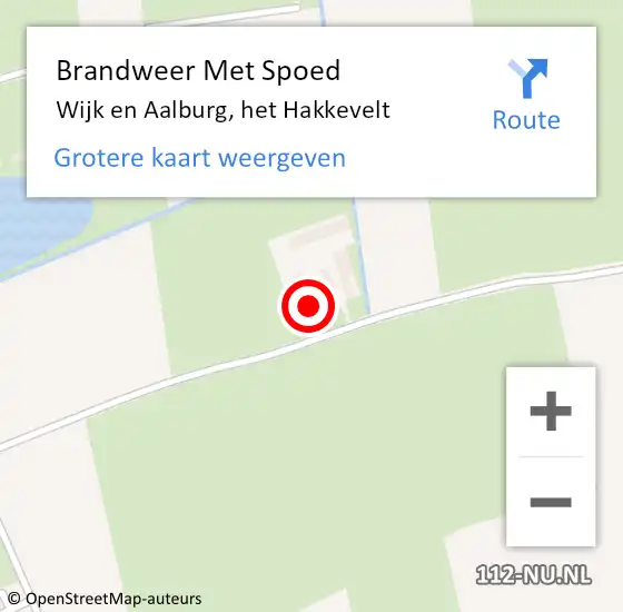 Locatie op kaart van de 112 melding: Brandweer Met Spoed Naar Wijk en Aalburg, het Hakkevelt op 6 september 2022 20:17