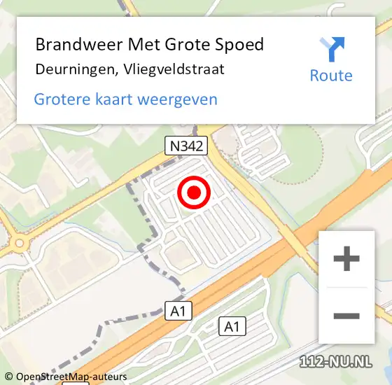 Locatie op kaart van de 112 melding: Brandweer Met Grote Spoed Naar Deurningen, Vliegveldstraat op 6 september 2022 20:54