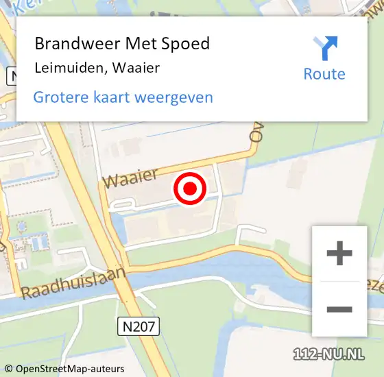 Locatie op kaart van de 112 melding: Brandweer Met Spoed Naar Leimuiden, Waaier op 6 september 2022 21:01