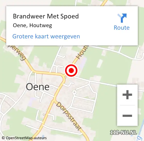 Locatie op kaart van de 112 melding: Brandweer Met Spoed Naar Oene, Houtweg op 6 september 2022 21:23