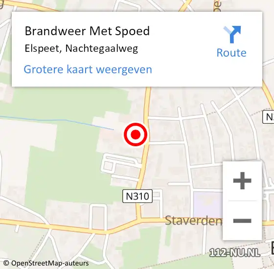 Locatie op kaart van de 112 melding: Brandweer Met Spoed Naar Elspeet, Nachtegaalweg op 28 juli 2014 16:32