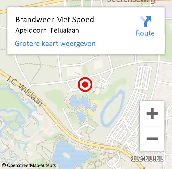 Locatie op kaart van de 112 melding: Brandweer Met Spoed Naar Apeldoorn, Felualaan op 28 juli 2014 16:34