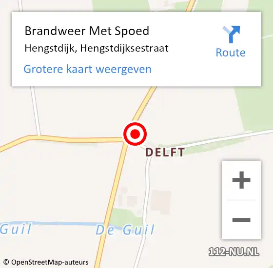 Locatie op kaart van de 112 melding: Brandweer Met Spoed Naar Hengstdijk, Hengstdijksestraat op 6 september 2022 22:43