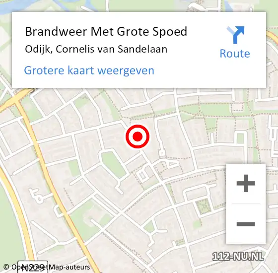 Locatie op kaart van de 112 melding: Brandweer Met Grote Spoed Naar Odijk, Cornelis van Sandelaan op 6 september 2022 23:27