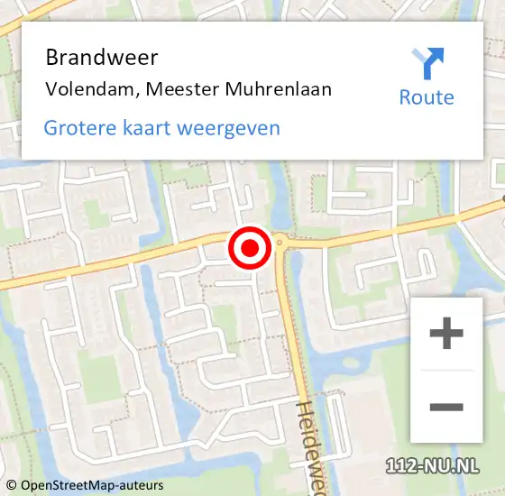 Locatie op kaart van de 112 melding: Brandweer Volendam, Meester Muhrenlaan op 28 juli 2014 16:37