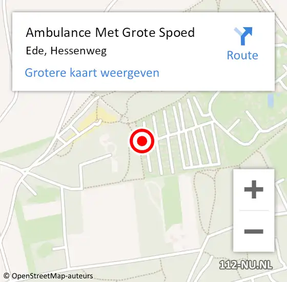 Locatie op kaart van de 112 melding: Ambulance Met Grote Spoed Naar Ede, Hessenweg op 7 september 2022 00:06