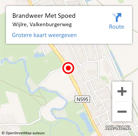 Locatie op kaart van de 112 melding: Brandweer Met Spoed Naar Wijlre, Valkenburgerweg op 7 september 2022 00:17