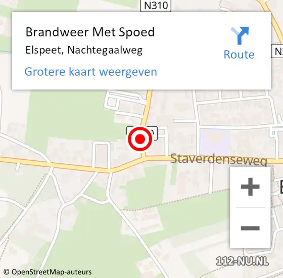 Locatie op kaart van de 112 melding: Brandweer Met Spoed Naar Elspeet, Nachtegaalweg op 28 juli 2014 16:38