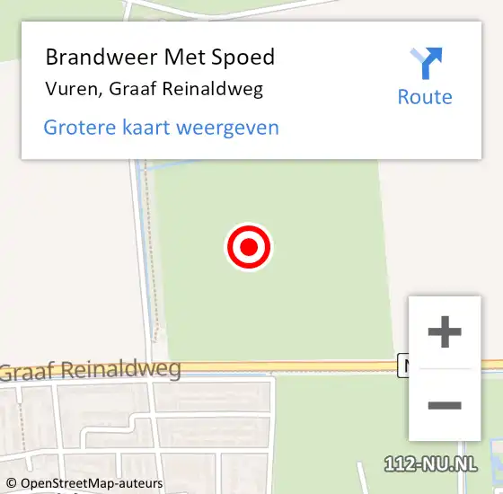 Locatie op kaart van de 112 melding: Brandweer Met Spoed Naar Vuren, Graaf Reinaldweg op 7 september 2022 01:32