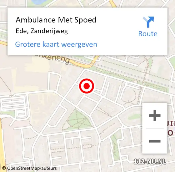 Locatie op kaart van de 112 melding: Ambulance Met Spoed Naar Ede, Zanderijweg op 7 september 2022 03:01