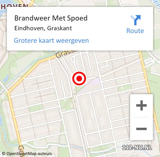 Locatie op kaart van de 112 melding: Brandweer Met Spoed Naar Eindhoven, Graskant op 7 september 2022 05:08