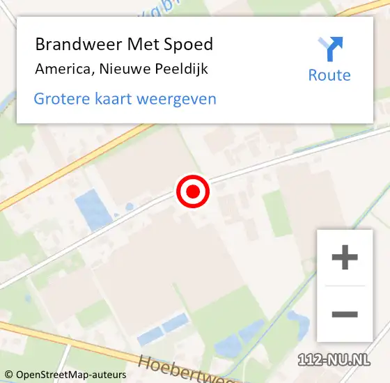 Locatie op kaart van de 112 melding: Brandweer Met Spoed Naar America, Nieuwe Peeldijk op 7 september 2022 05:50