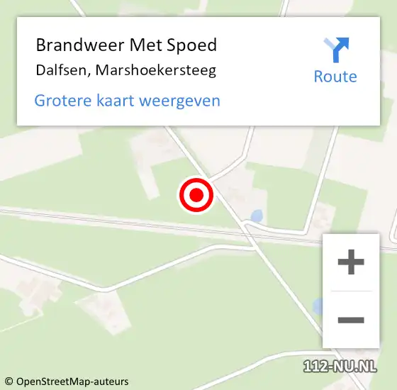 Locatie op kaart van de 112 melding: Brandweer Met Spoed Naar Dalfsen, Marshoekersteeg op 7 september 2022 06:01