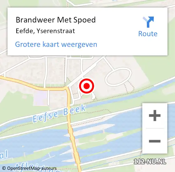 Locatie op kaart van de 112 melding: Brandweer Met Spoed Naar Eefde, Yserenstraat op 28 juli 2014 16:46