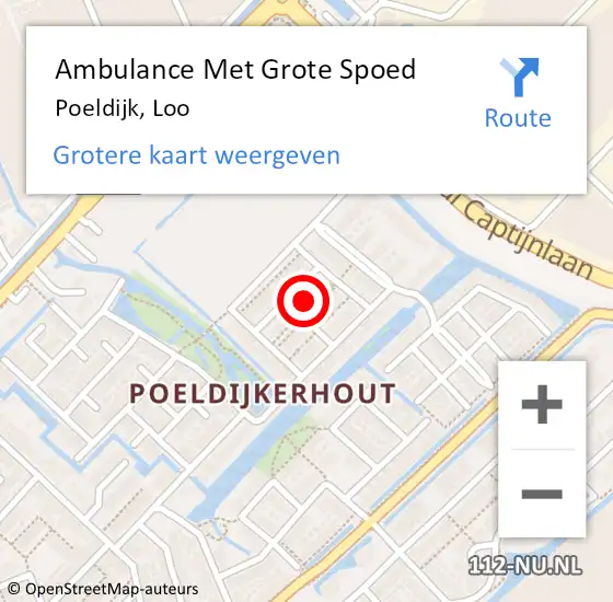 Locatie op kaart van de 112 melding: Ambulance Met Grote Spoed Naar Poeldijk, Loo op 7 september 2022 08:16