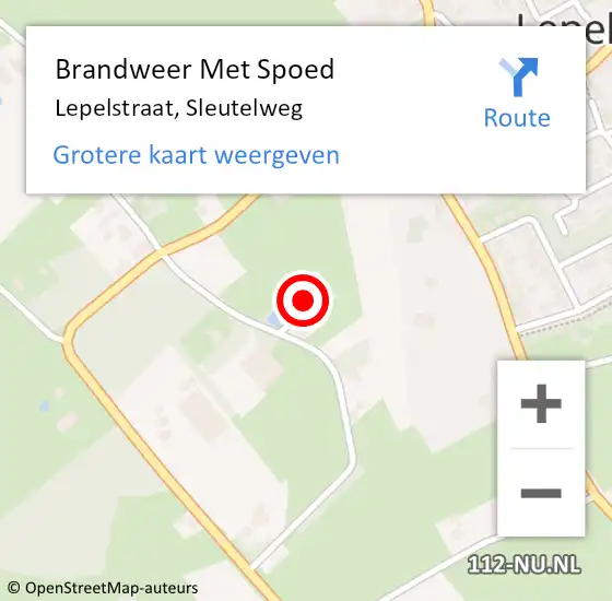 Locatie op kaart van de 112 melding: Brandweer Met Spoed Naar Lepelstraat, Sleutelweg op 7 september 2022 10:28