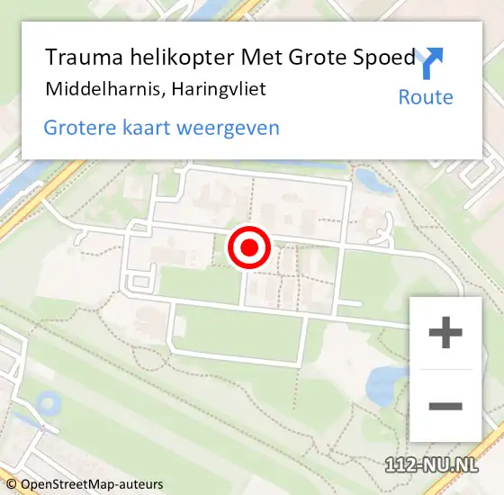 Locatie op kaart van de 112 melding: Trauma helikopter Met Grote Spoed Naar Middelharnis, Haringvliet op 7 september 2022 10:33