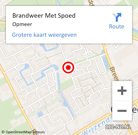 Locatie op kaart van de 112 melding: Brandweer Met Spoed Naar Opmeer op 7 september 2022 11:05