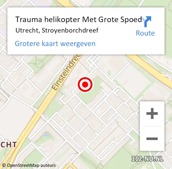 Locatie op kaart van de 112 melding: Trauma helikopter Met Grote Spoed Naar Utrecht, Stroyenborchdreef op 7 september 2022 11:51