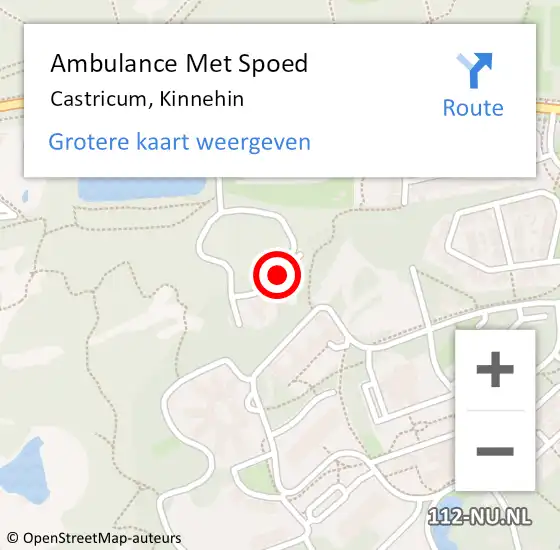 Locatie op kaart van de 112 melding: Ambulance Met Spoed Naar Castricum, Kinnehin op 7 september 2022 12:00