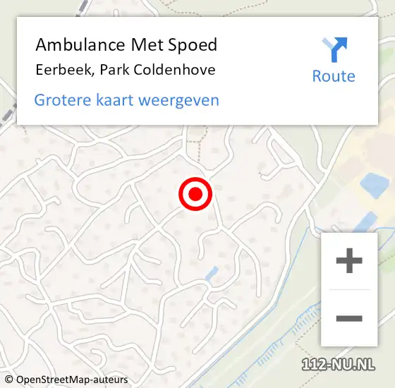Locatie op kaart van de 112 melding: Ambulance Met Spoed Naar Eerbeek, Park Coldenhove op 7 september 2022 12:06