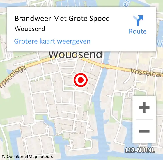 Locatie op kaart van de 112 melding: Brandweer Met Grote Spoed Naar Woudsend op 7 september 2022 12:11