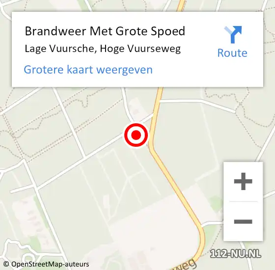 Locatie op kaart van de 112 melding: Brandweer Met Grote Spoed Naar Lage Vuursche, Hoge Vuurseweg op 7 september 2022 12:33