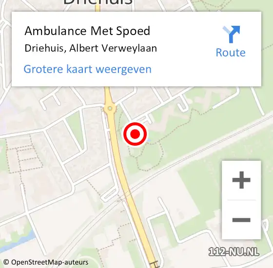 Locatie op kaart van de 112 melding: Ambulance Met Spoed Naar Driehuis, Albert Verweylaan op 7 september 2022 12:43