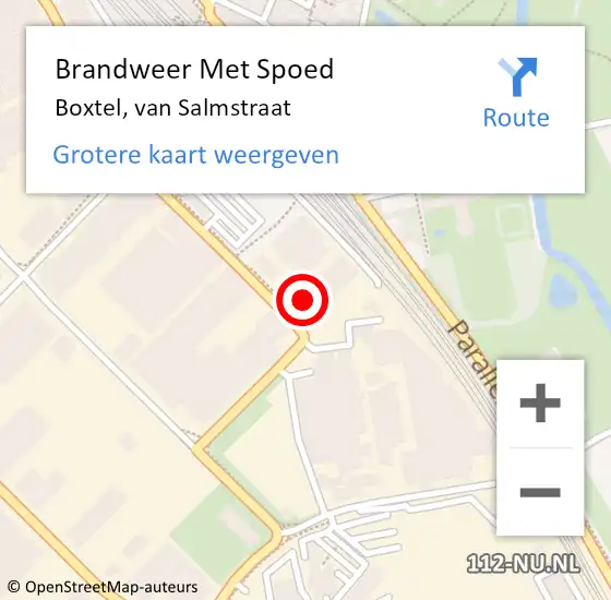 Locatie op kaart van de 112 melding: Brandweer Met Spoed Naar Boxtel, van Salmstraat op 7 september 2022 13:05