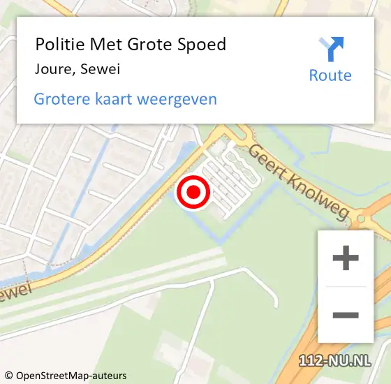 Locatie op kaart van de 112 melding: Politie Met Grote Spoed Naar Joure, Sewei op 7 september 2022 13:17